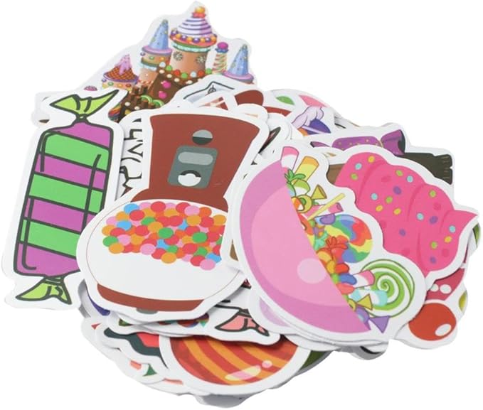 200 Pieces of Cute Sweet Candy Stickers, Candy Food Stickers, Dessert Stickers, Laptops, Water Bottles, Teacher Reward Stickers, Household Refrigerator Decoration Stickers