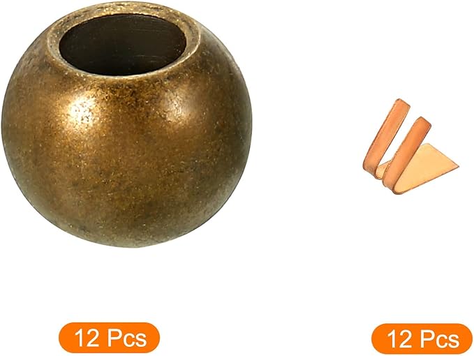 MECCANIXITY Pull Cord Tassels Window Blind Extender Chain Drop Knobs Ball Pull Ends Bronze, for Curtain Blinds Shades Light Ceiling Fan Pull Switch, Pack of 12