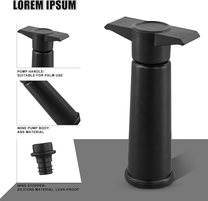 20pcs Vacuum Wine Bottle Stoppers & A Wine Preserver Saver Vacuum Pump, Silicone Leak Proof Wine Sealer Cap Topper Cover Plug Fit for All Standard Sparkling Wine Bottles Accessories