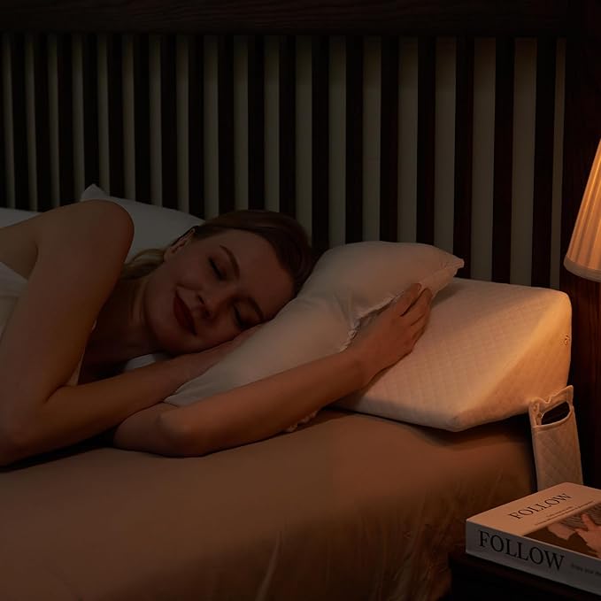 Twin Size Bed Wedge Pillow - for Headboard Gap/Headboard Pillow/Mattress Wedge /Bed Gap Filler (39"x10"x6") - Bloster Triangle Pillow for Sleeping To Fill Gap (0-8") Between Headboard and Mattress