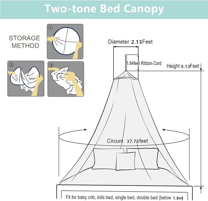 Eimilaly Two-Tone Bed Canopy Mosquito Net Pink Purple with Warm Lights, Bed Canopy for Girls Room Decor, Single Door