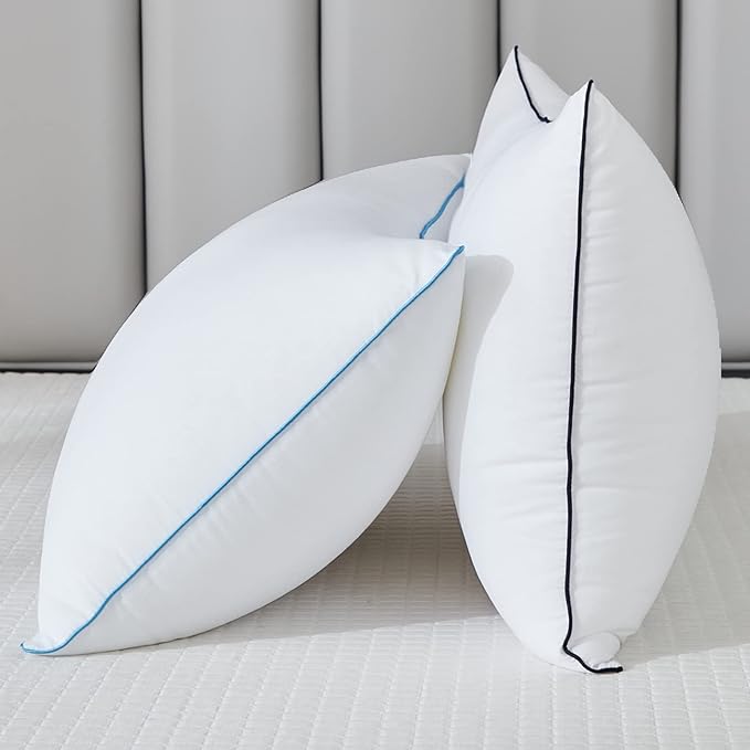 Bed Pillows for Sleeping - Pillows Standard Size Set of 2 Cooling Luxury Hotel Quality Pillow with Premium Plush Soft Down Alternative Fill for Side Back or Stomach Sleepers (Pack of 2)