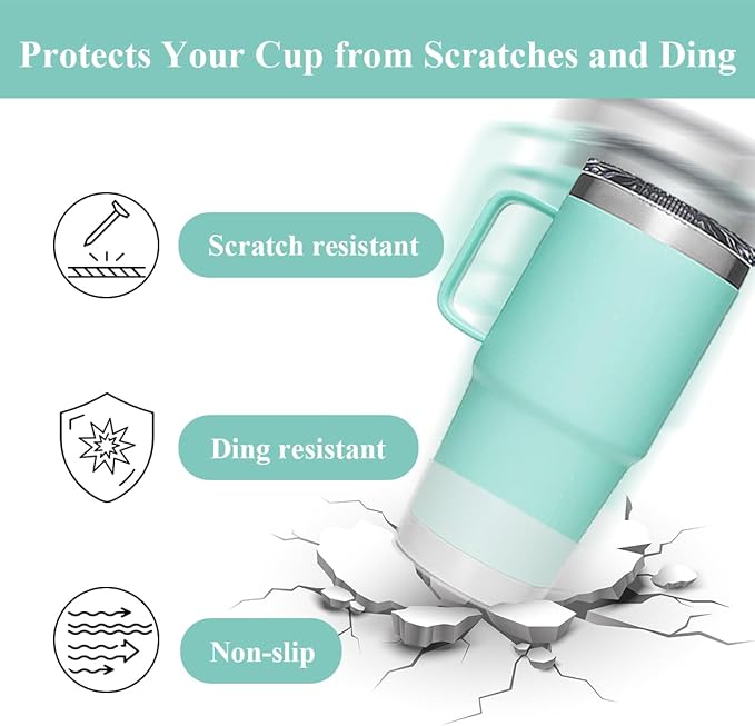 2 PCS Silicone Protective Boot for Yeti Rambler 20oz/25oz/30oz/35oz Tumbler, Anti-Slip Protective Silicone Water Bottle Bottom Boot Sleeve Cover for Yeti Tumbler [Mixcolor+Transparent]