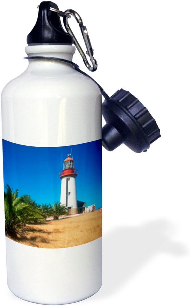 3dRose Lighthouse, Robben Island, Town, Western Cape, South Africa Sports Water Bottle, 21oz, Multicolored