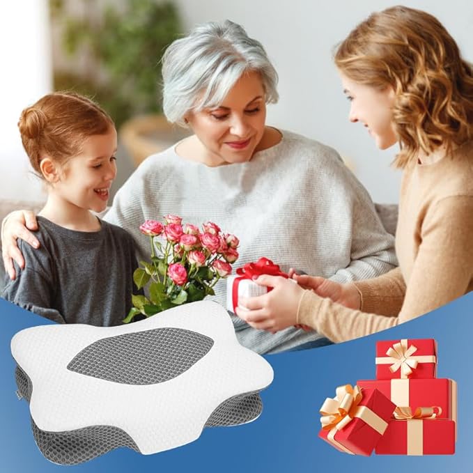 Anvo Cervical Pillow for Neck Pain Relief - Neck Pillows for Pain Relief Sleeping - Cervical Memory Foam Pillows for Neck Pain - Ergonomic Pillow for Side Back Stomach Sleeper-Ivory Stardard Firm