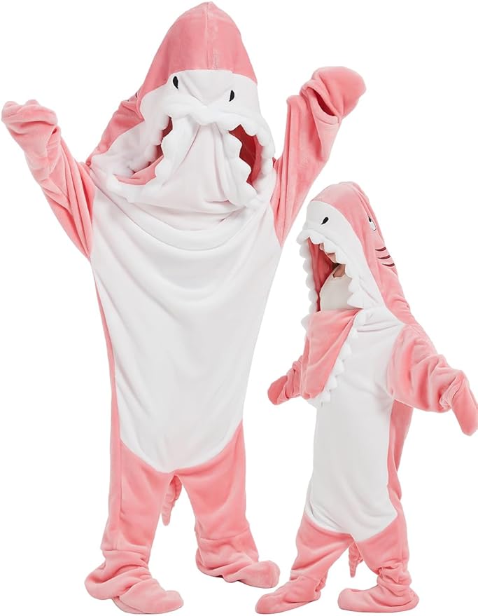 NAFLEAP Wearable Blanket Hoodie kids Shark Dinosaur Onesie Costume Sleep Bag Gifts for Girls