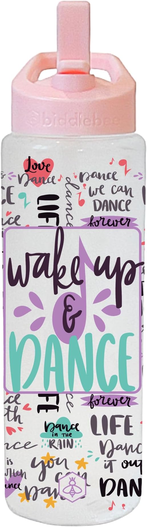 32oz Dance Water Bottle with Straw | BPA-Free Reusable Bottles for Dancer, Girls, Teen, Ballerina | Great Recital Gifts, Birthday Gift or Present for Dance Teacher