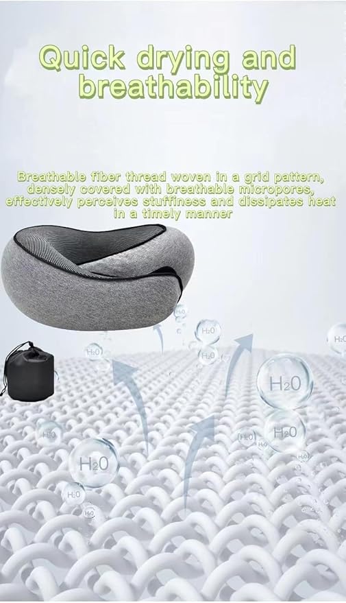 2024 New Neck Pillow,Travel Neck Pillow, Memory Foam Airplane Travel Pillow, 360 Degree Comfort and Breathability, Washable Modal Cover,Stowable U-Shaped Pillow,Suitable for Offices and Cars(Grey)