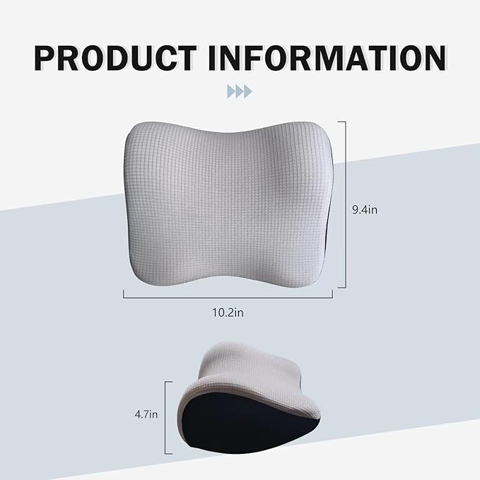 Ultra Soft Car Headrest Pillow, Car Pillow for Driving with Adjustable Strap, 100% Memory Foam Neck Cushion, Breathable Removable Cover & Ergonomic Design - Car Neck Pillow(Moonlight-Silver, 1PC)