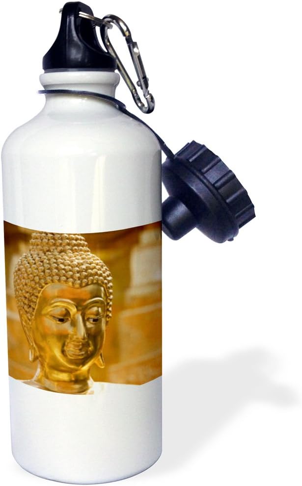 3dRose Buddha Statue at Doi Suthep Temple, Thailand-AS36 KPI0005-Kristin Piljay Sports Water Bottle, 21 oz, White