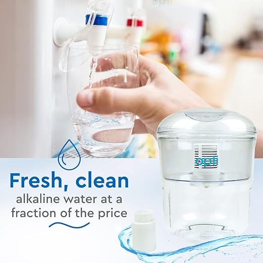 3 Gallon Water Jug Alkaline Water Filter for Top Load Water Dispenser | Opti Flex Water Jug Alkaline Filter Removes Water Contaminants While Increasing Water Alkaline Measurement Up to 9.0