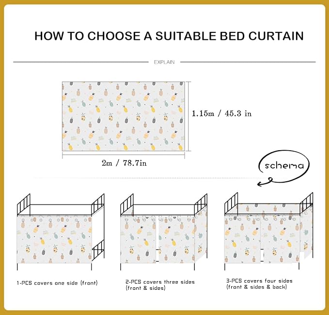 HAOZAIKEJI Dormitory Room Bunk Bed Curtains Blackout Privacy Canopies Lightproof Dustproof Bed Curtain Students Shading Bedding for Loft Bed Single Sleeper