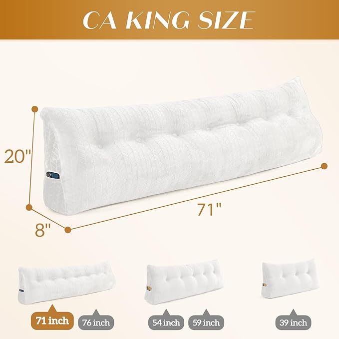 Triangular Wedge Headboard Pillow Large Bolster Bed Rest Reading Pillow Backrest Positioning Support Bolster Cushion with Removable Cover