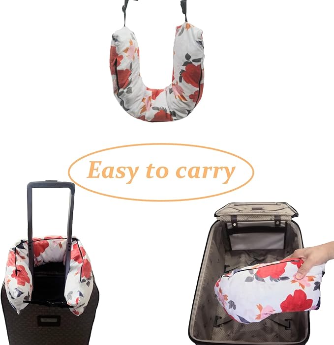 Stuffable Neck Pillow for Travel，Stuffable Travel Pillow，Travel Neck Pillow Stuffable with Clothes Transforms Into Extra Luggage without Excess Fees(Pink) …