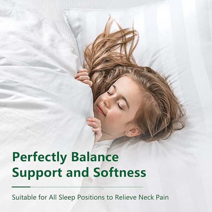 COZSINOOR Queen Size Bed Pillows for Sleeping - Premium Down Alternative Pillows Set of 2 for Side, Back, Stomach Sleepers - Hotel Quality Fluffy Soft Microfiber Fill Breathable Skin-Friendly Cover