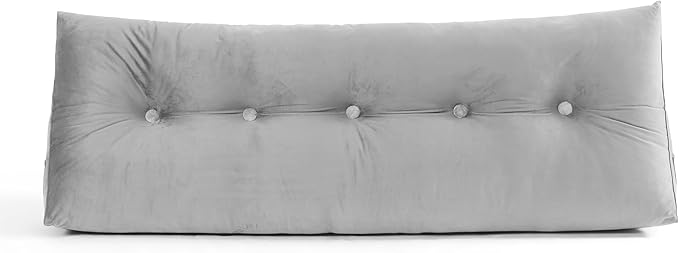 Wedge Pillow Headboard - Bed Wedge Pillow for Headboard - Large & Versatile Triangle Cushion Reading Support Pillow, King - 76", Gray