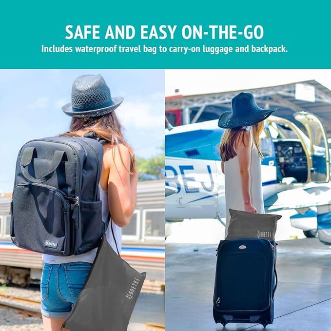 Twist Memory Foam Travel Pillow - Cotton Cover - Travel Bag Included - Adjustable, Bendable Pillow for Neck, Head, Chin, Lumbar and Leg Support (Light Gray)