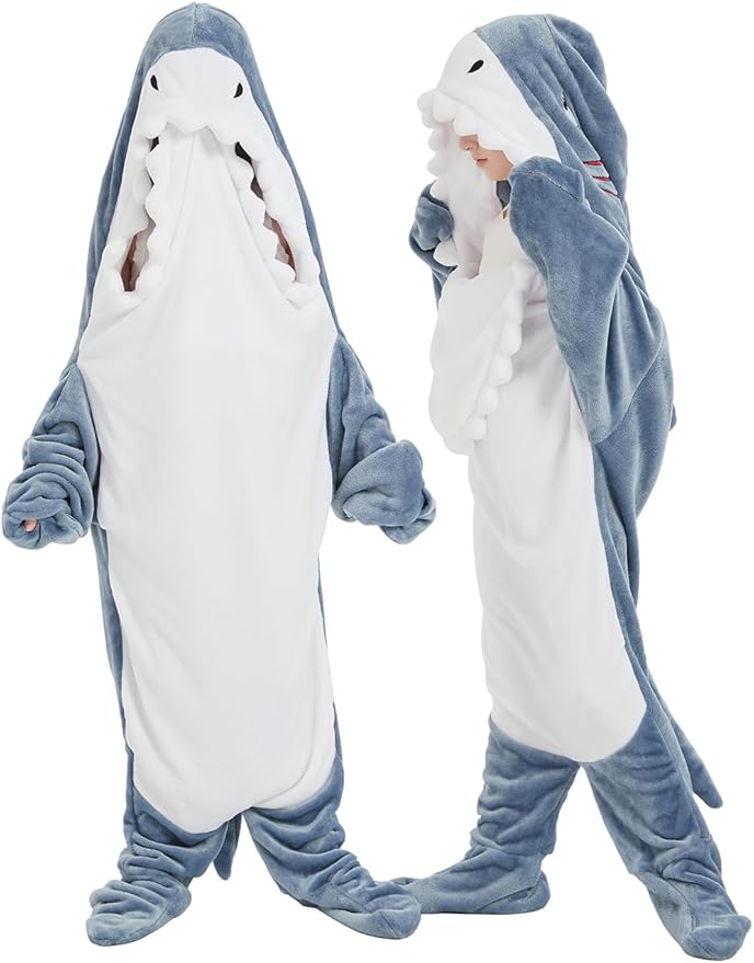 NAFLEAP Wearable Blanket Hoodie kids Shark Dinosaur Onesie Costume Sleep Bag Gifts for Girls
