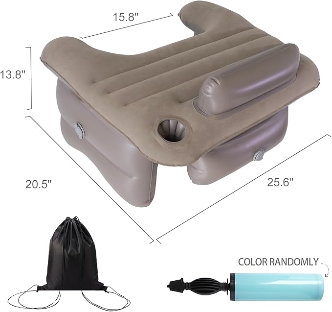 Inflatable Reading Pillow for Lap Rest Pillow Portable for Adult Extra Large Arm Rest Travel Sofa Working, Crocheting Playing Steam Deck Switch or Sitting in Bed Floor Car Tent