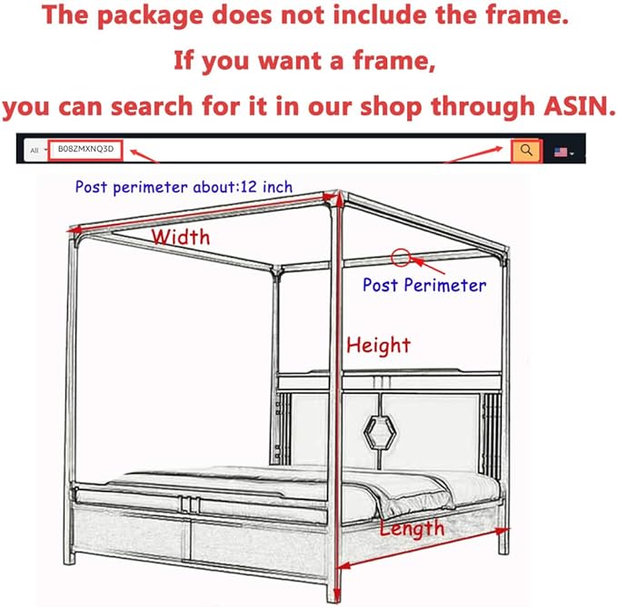 Elegant Lace Princess 4 Corner Post Mosquito Net Romantic for Girls Women Bed Curtain Canopy for Adult Wedding Bedroom Kids Rooms Decoration (Color-B, King)