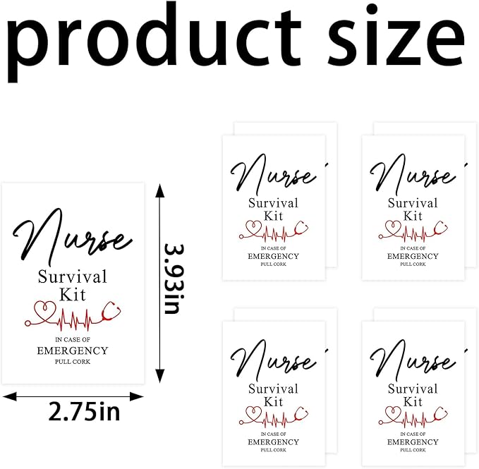 24 Pcs Mini Nurse Wine Labels, Nurses Nursing Graduation Party Decorations Gifts for Her Women, Nurse Appreciation Graduation Retirement Gifts, Nurse Survival Kit Wine Bottle Stickers Labels