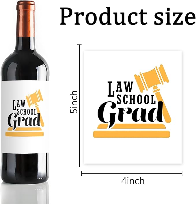 24 Pcs Lawyer Graduation Wine Labels Lawyer Gifts Wine Bottle Stickers Law Grad Wine Labels for Bottles Gifts for Judge Paralegal Prosecutor