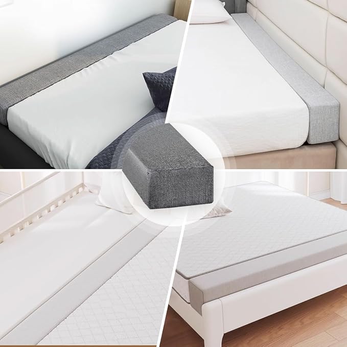Bed Gap Filler,High-Density Bed Crack Filler with Removable Cover,Mattress Extender for Headboard Gap,Spacer Filler Between Mattress and Wall,Bed Wedge Gap Filler,Full Size,Dark Gray,78"x4"x12"