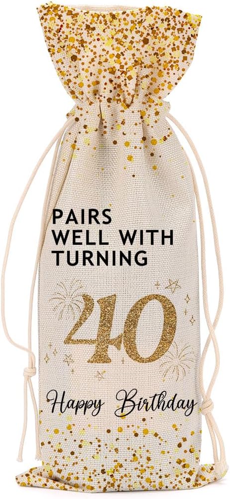 40th Birthday Gifts 1984 Birthday Wine Bag 40th Birthday Decorations Woman 40th Birthday Gift Ideas for Men Coworkers Lady Friend Him Bestie Anniversary Wine Bags
