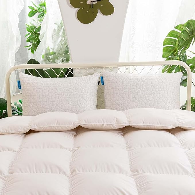 Cooling Pillows for Sleeping, Adjustable Shredded Memory Foam Pillow Queen Set of 1, Cool Pillow for Hot Sleepers, with Extra Fill for Side Back and Stomach Sleepers