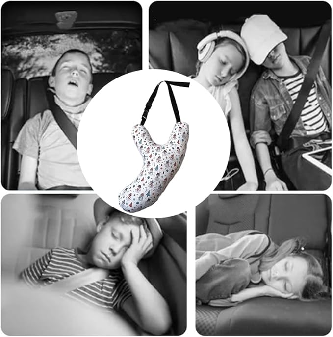Car Travel Pillow for Kids Adults Soft Neck Pillow Head and Body Support Pillow Breathable Seat Pillow Car Aircraft Travel Pillow Neck Support Pillow Cushion for Long Journey Travel Accessories