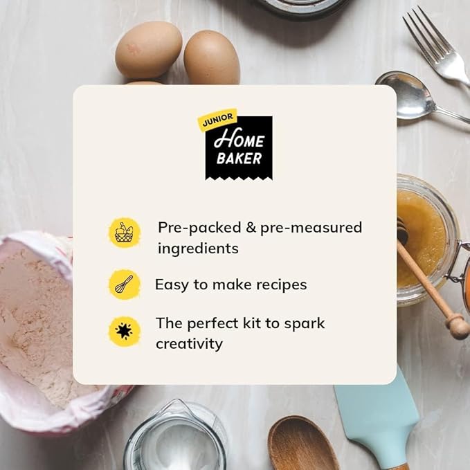 Home Baker HomeBaker's Sweet Delights: Mason Jar Oatmeal Cookie Baking Kit - Perfect for kids from 5-15 years, Brown