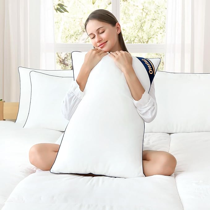 OTOSTAR Bed Pillows for Sleeping 2 Pack King Size Cooling Pillows Luxury Sleeping Pillow 3D Microfiber Filling Breathable Cover Soft Hotel Collection Pillows for Back Side or Stomach Sleepers