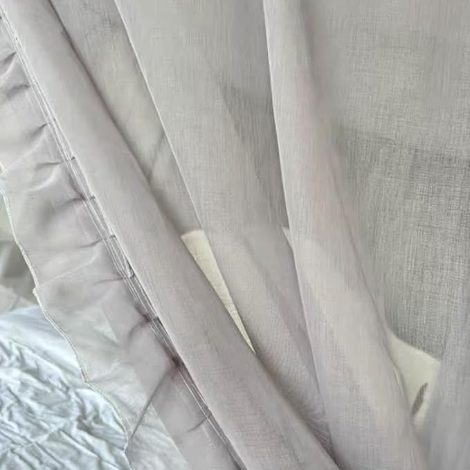 Elegant Princess 4 Corner Post Mosquito Net Romantic for Girls Women Bed Curtain Canopy for Adult Wedding Bedroom Kids Rooms Decoration (Type4-Grey, King)