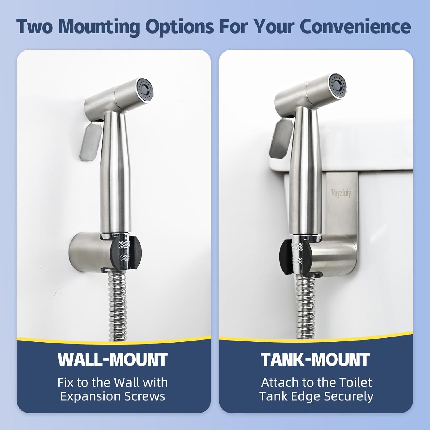 Handheld Bidet Sprayer for Toilet - Bidets for Existing Toilets Adjustable Water Pressure with Bidet Hose for Feminine Wash, Stainless Steel Muslim Shower Jet Spray for Toilet