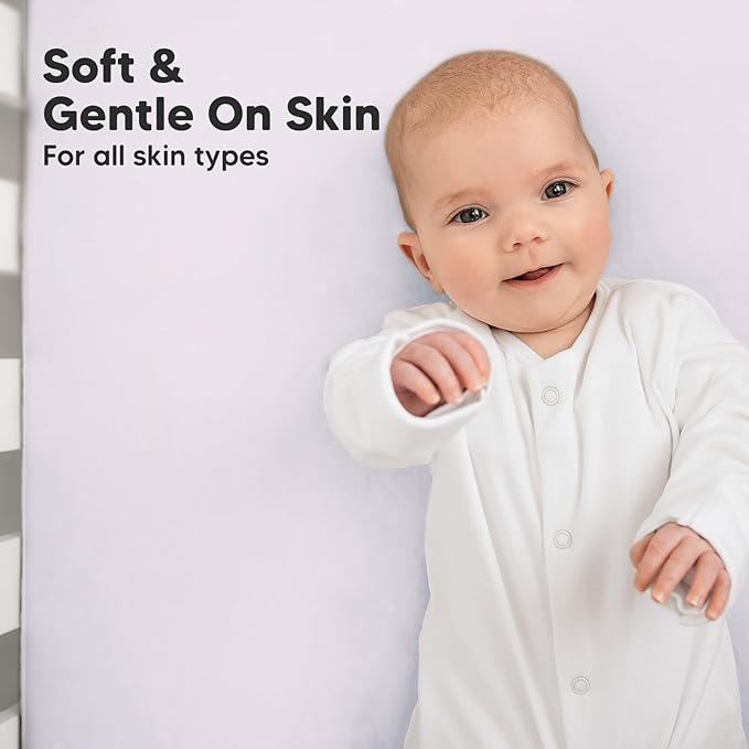 2-Pack Organic Crib Sheets for Boys, Girls - Jersey Fitted Crib Sheet, Baby Crib Sheets Neutral, Crib Mattress Sheet, Cotton Crib Sheets, Breathable Crib Sheet, Baby Mattress Sheets (Thistle)