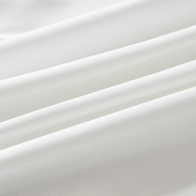 Bed Skirt Ruffled Bed Skirt with Split Corners, 18 Inch Drop Dust Ruffle Bed Skirt with Platform, Ivory,King Size