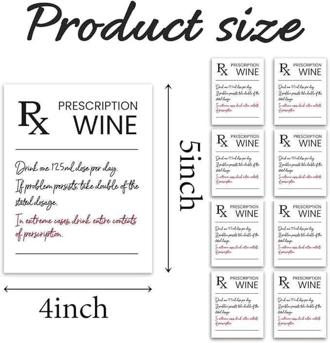 24Pcs Pharmacist RX Wine Labels, Humor Pharmacist Retirement Appreciation Birthday Graduation Gifts for Women Men, Funny Pharmacy Technician Gift Wine Bottle Stickers Labels