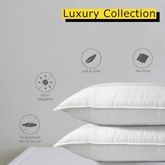 COZSINOOR Bed Pillows for Sleeping (2-Pack)- Hotel Quality Luxury Down Alternative Plush Pillow - Cooling Breathable Medium Premium Microfiber Cover for Side Back and Stomach Sleepers (King Size)