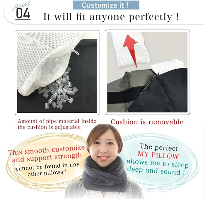 Riverland Travel Pillow Neck Pillow Strong Support Easy to Carry Compact Designed in Japan Useful in Office naps Airplane car Train for Sleeping (Olivegray)