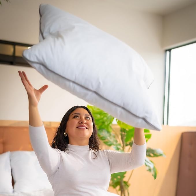 Set of 2 Bed Pillows for Sleeping Queen Size | Comfortable and Supportive | Premium Soft Down Alternative Microfiber Filled | Back and Side Sleeper Pillow