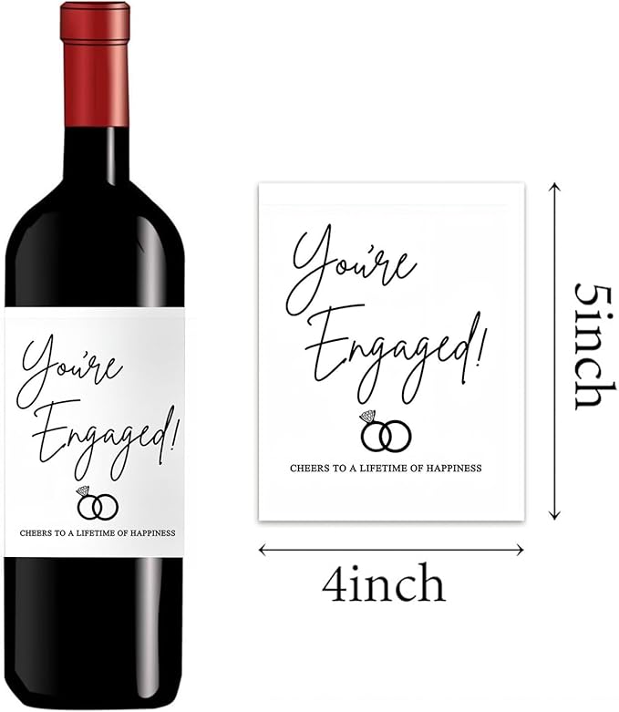 24 Pcs Engagement Wine Labels Engagement Gifts for Couples Her Engagement Party Decorations Gifts for Engaged Couple Wine Bottle Stickers, Pairs Well with Getting Engaged Wine Bottle Labels