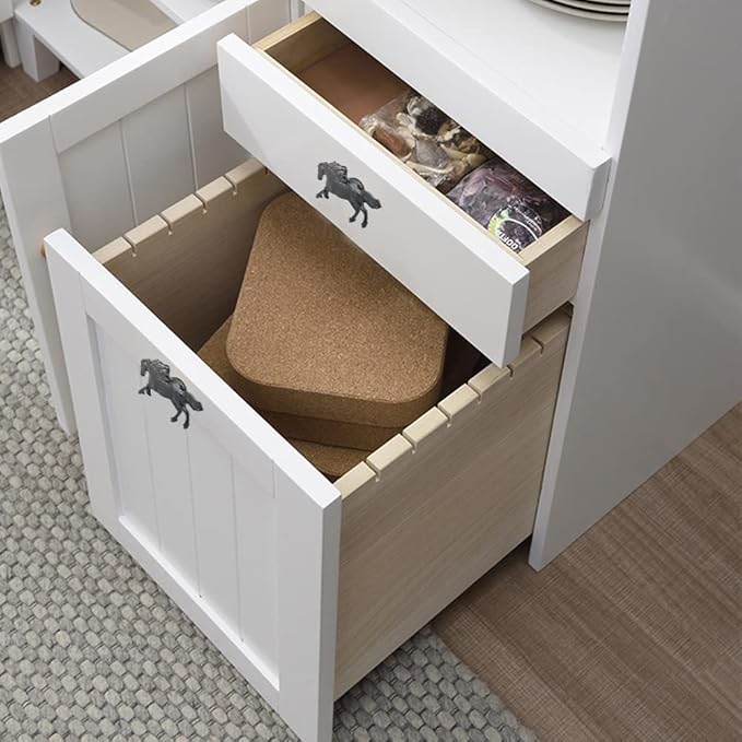 Horse Cabinet Knob 4 Pcs Drawer Dresser Knobs Pulls Cupboard Furniture Door Knobs Decorative Zinc Alloy Single Hole Handles