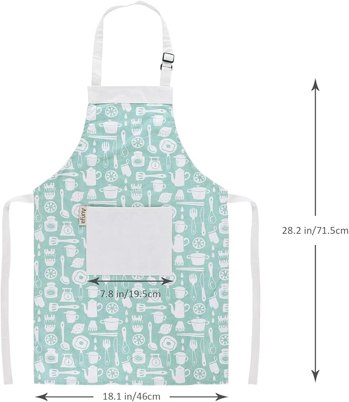 Kids Apron and Chef Hat Set-Adjustable Child Apron for Boys and Girls for Cooking Baking