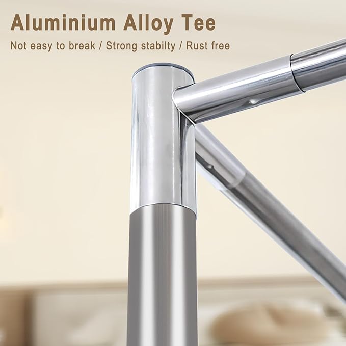 Canopy Bed Frame King Size Stainless Steel Canopy Poles for Bed, Canopy Bed Curtains King Bed Canopies & Drapes for 4 Corner Metal Bed Wood Bed Bedroom Decor