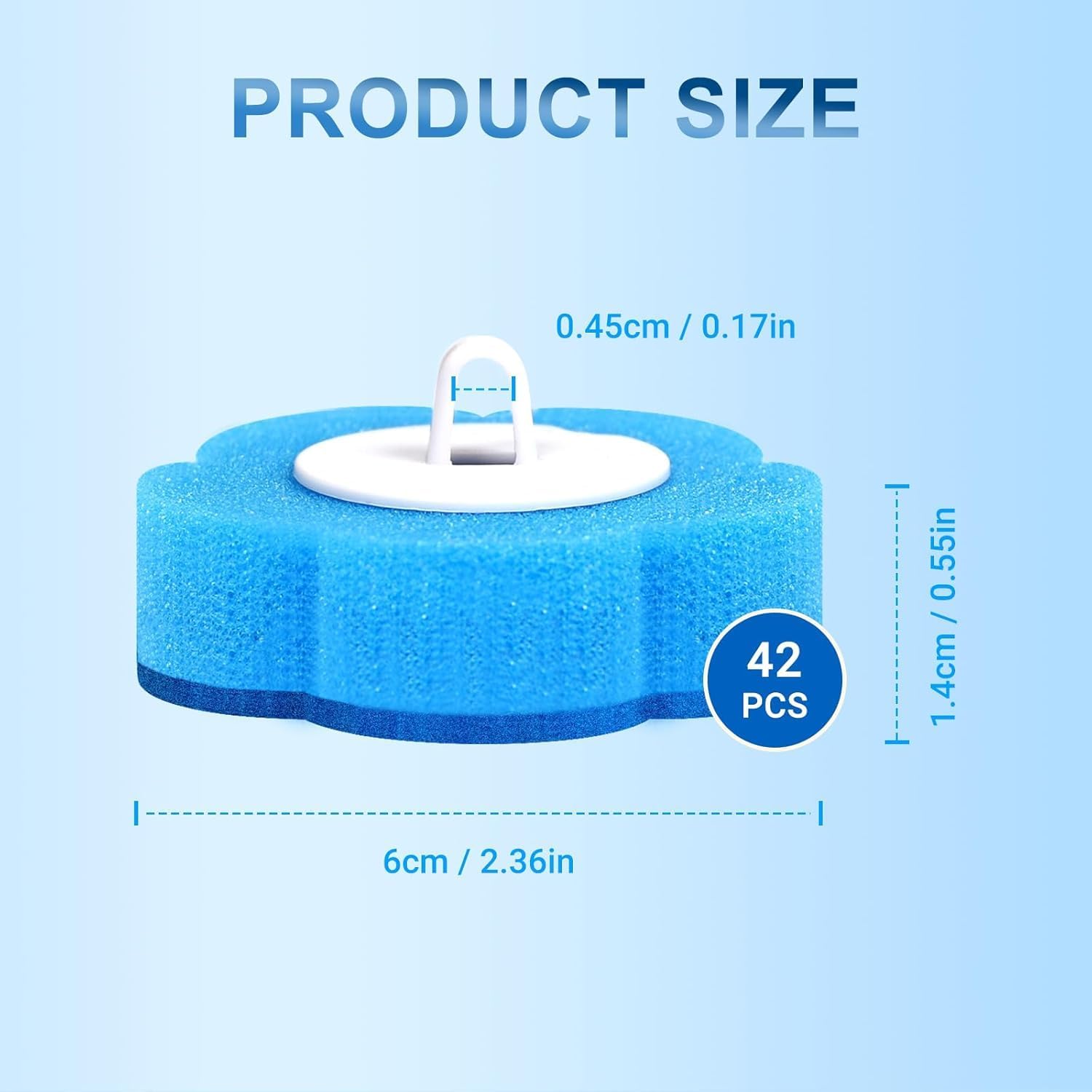 42 PCS Disposable Toilet Bowl Brush Refills, Disposable Toilet Brush Heads, Toilet Wand Disposable Refill Heads, Disposable Replacement Head (42Pcs Replacement Heads)