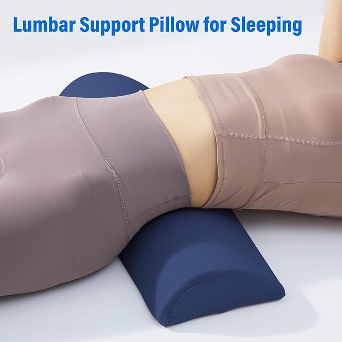 Lumbar Support Pillow for Bed, Memory Foam Back Pillow for Sleeping, Back Support Pillow for Lower Back Pain Relief, Lower Back Pillow for Sleeping, Lumbar Pillow for for Side, Back, Stomach Sleepers