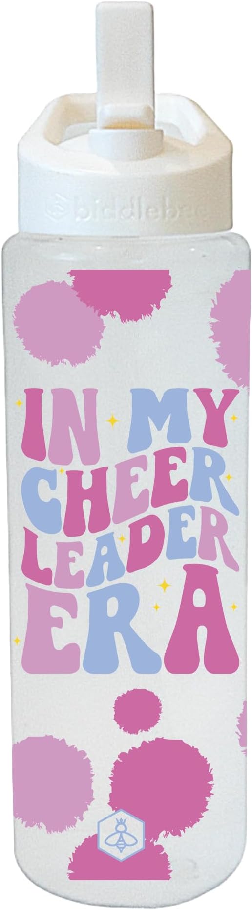 32oz Cheerleader Water Bottle with Straw Lid | BPA-Free Reusable Bottles for Cheerleaders, Cheer Team or Cheerleading Coach | Great Gifts for Girls, Coaches