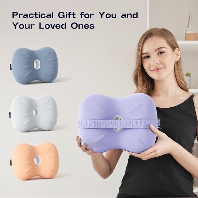 Ruiman Cooling Knee Pillow for Side Sleepers - Between Leg Pillow for Side Sleepers Pregnancy - Memory Foam Knee Pillows for Knee & Hip Pain - Pillow for Between Knees While Sleeping (Lavender)