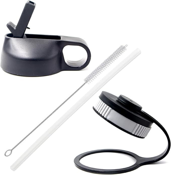 32 oz Soccer Water Bottle, Wide Mouth Travel Sports Flask with 2 Lids（Straw Lid+Flex Cap）BPA Free 18/8 Stainless Steel Double Wall Vacuum Insulated Water Bottles (32oz, Soccer)