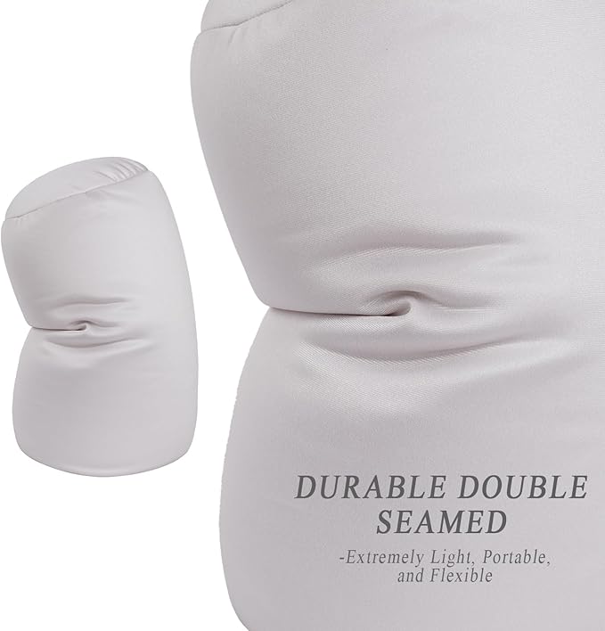 Microbead Body Pillow, Tube Microbead Bolster Bean Smooth Cool Pillow Neck Cervical Roll Pillow for Sleeping 7 x 12Inch Throw Travel Pillow (Sea Shell Color)